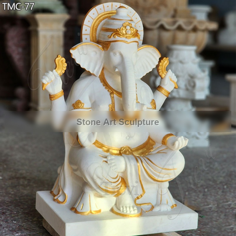Marble Ganesh Idol Statue Big Size for Home Entrance Decor TMC-77 detail image