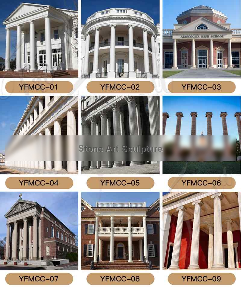 Marble Square Architecture Pillars for Sale Driveway Art Decorative MOKK-699 detail image