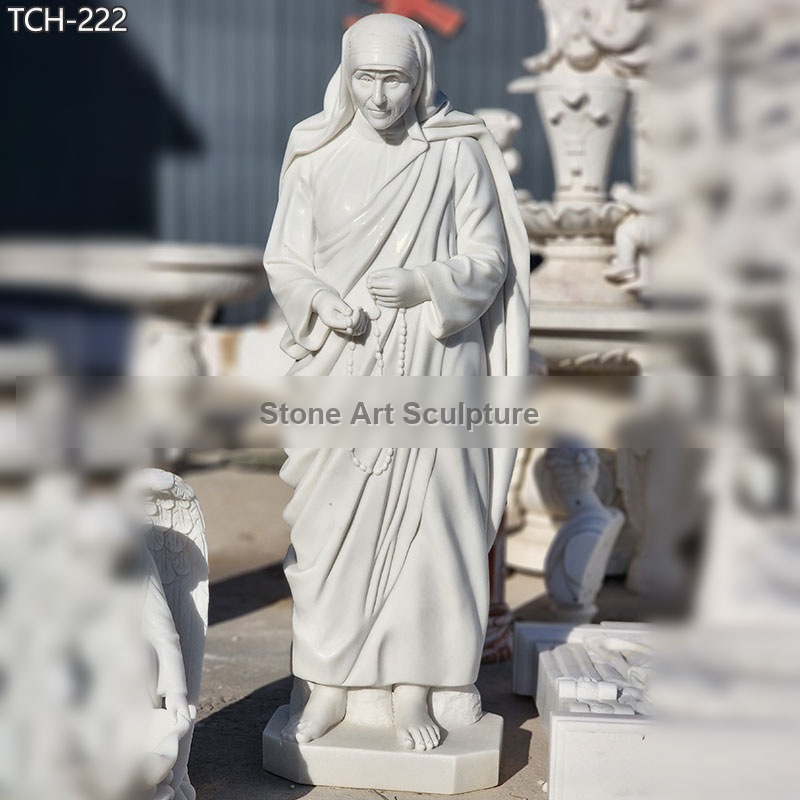 Marble St. Teresa of Calcutta Statue for Church TCH-222 detail image