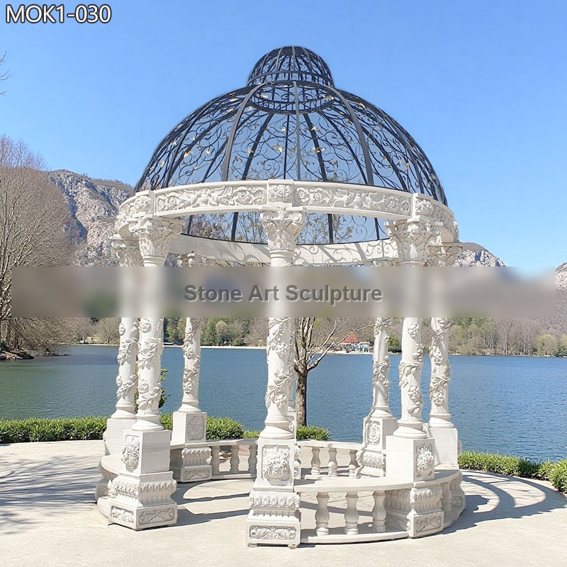 Luxurious Marble White Gazebo for Wedding Decoration MOK1-030