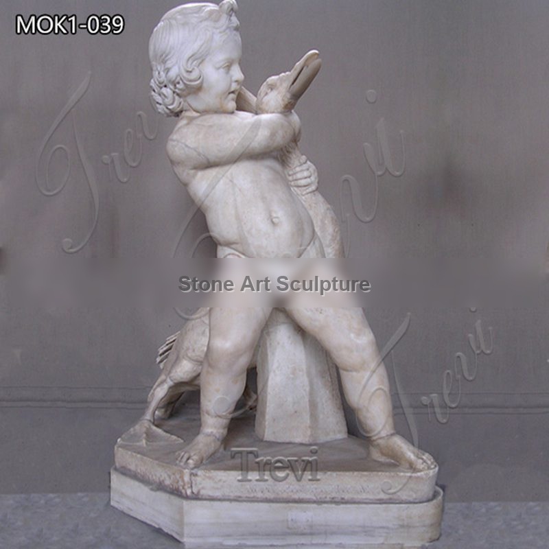 Famous Greek Boy with Goose Marble Statue Replica for Sale MOK1-039