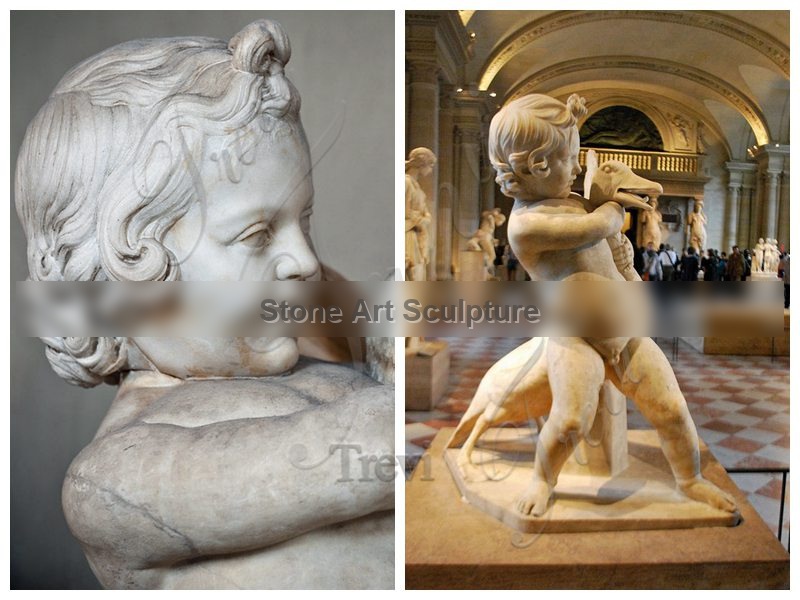 Famous Greek Boy with Goose Marble Statue Replica for Sale MOK1-039 detail image