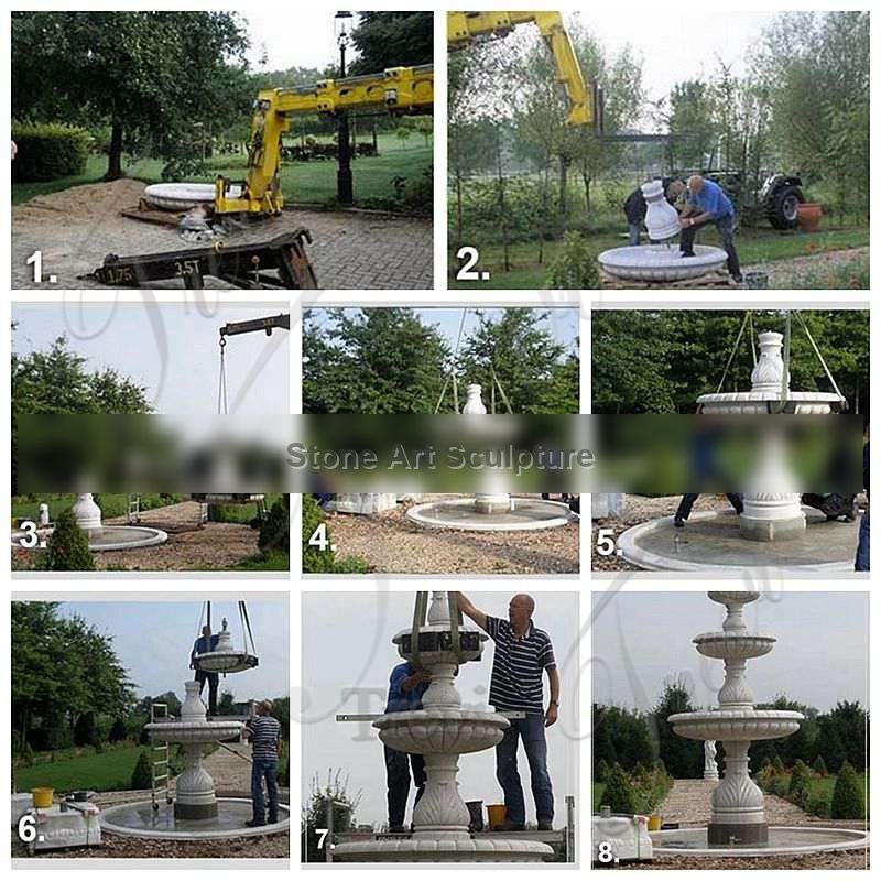 Hand Carving Marble Horse Fountain Garden Decor for Sale MOK1-047 detail image