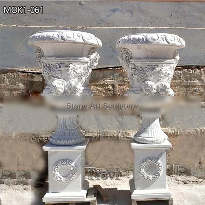 White Marble Angel Flower Planter Decor for Sale MOK1-061