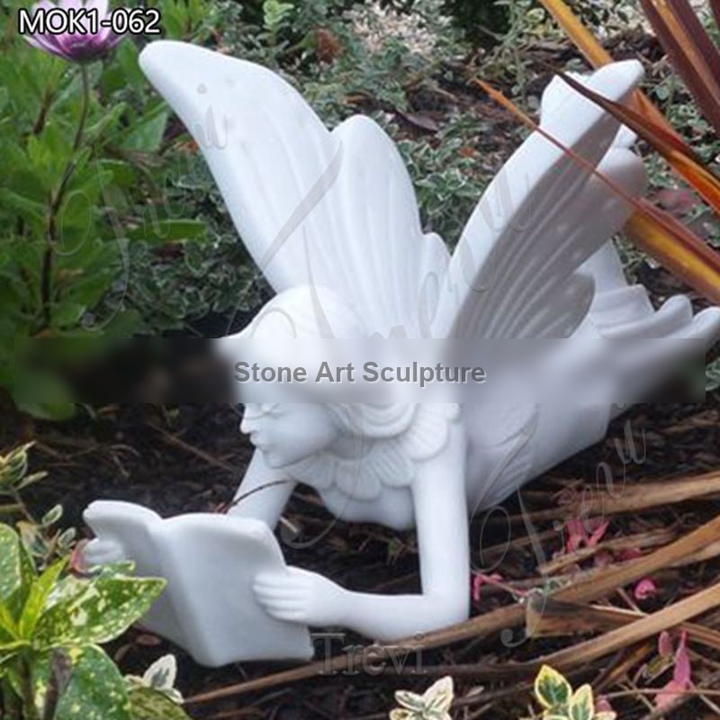 White Marble Fairy Sculptures Garden Decor for Sale MOK1-062