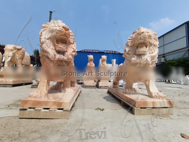 Marble Large Garden Lions Imperial Ornamental for Sale MOK1-077 detail image