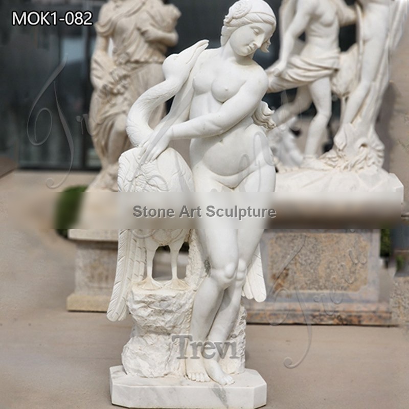 Naked Marble Aphrodite with Goose Statue for Sale MOK1-082