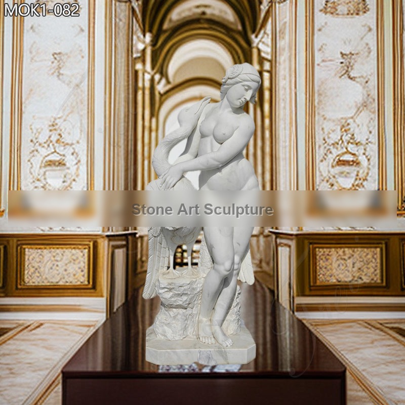 Naked Marble Aphrodite with Goose Statue for Sale MOK1-082 detail image