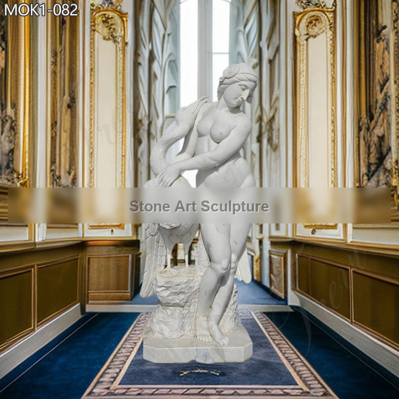Naked Marble Aphrodite with Goose Statue for Sale MOK1-082 detail image