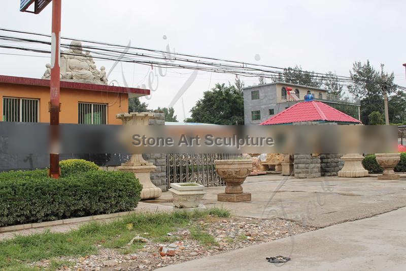 Beautiful Marble Table with Child Statue for Garden Decor MOK1-088 detail image