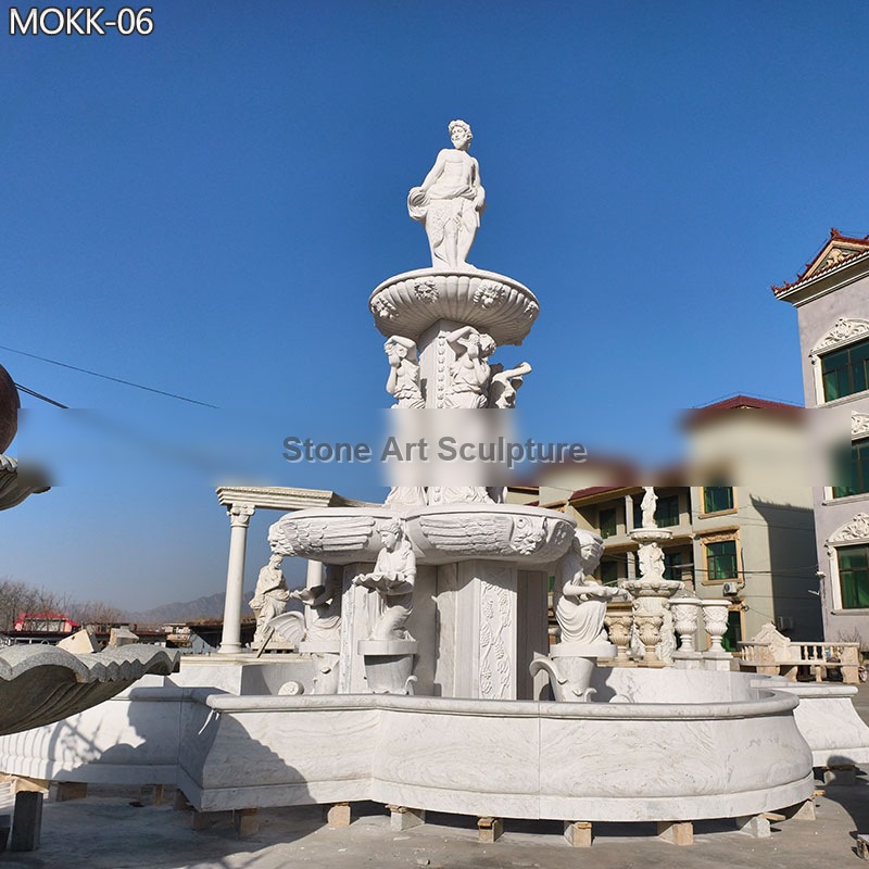 Marble Luxury Water Fountain with Figure Statues for Palace MOKK-06 detail image
