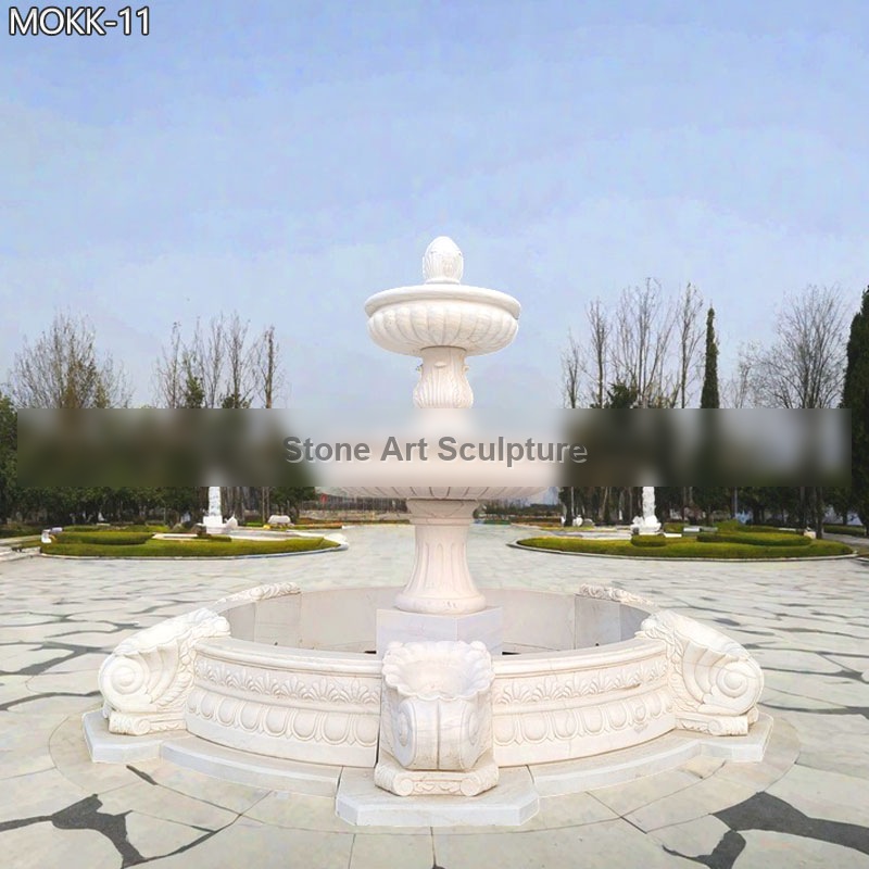 Outdoor Classical Three Tiered Marble Water Fountains Garden Decor MOKK-11