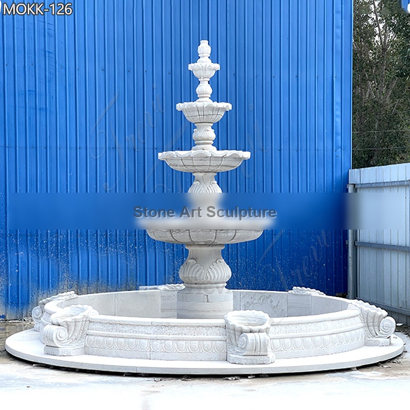 Outdoor Three Tiered High Quality Garden Marble Water Fountain Design MOKK-126