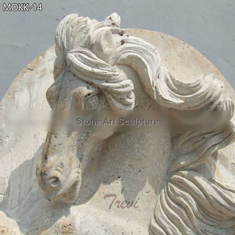 Natural Stone Wall-Mounted Horse Water Fountain MOKK-14 detail image