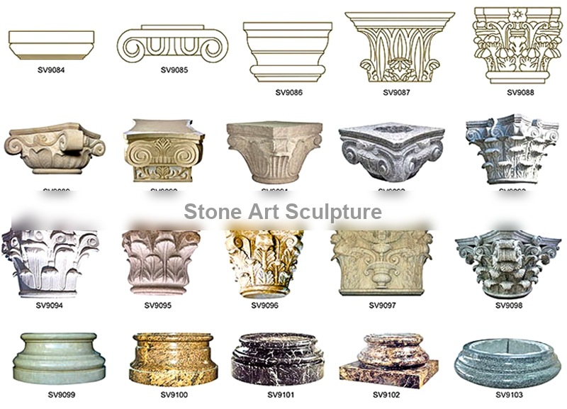Outdoor Decorative Lady Statue Marble Columns Roman Stone Pillars for Sale MOKK-170 detail image