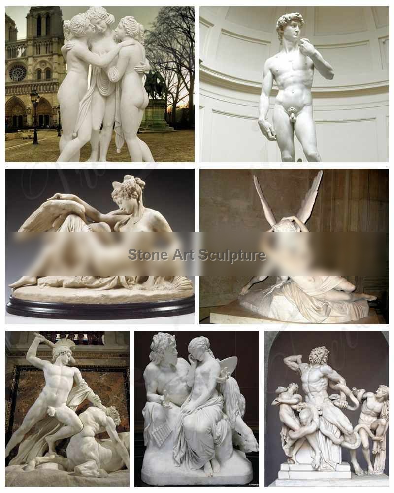 Famous Nude Marble Woman Statue The Greek Slave for sale MOKK-219 detail image