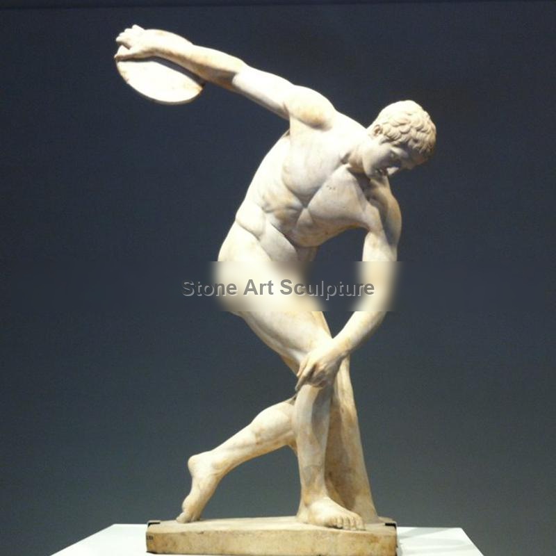 Greek Art The Discus Thrower Marble Garden Statue MOKK-220