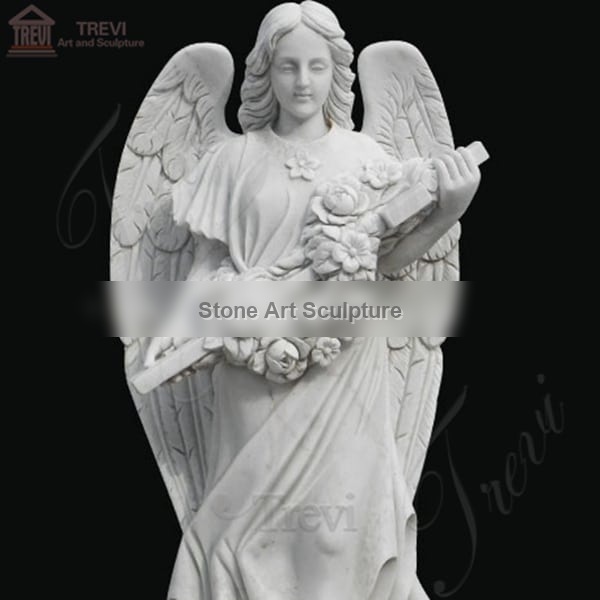 Outdoor Life Size Marble Angel Statue for Garden Ornaments MOKK-262