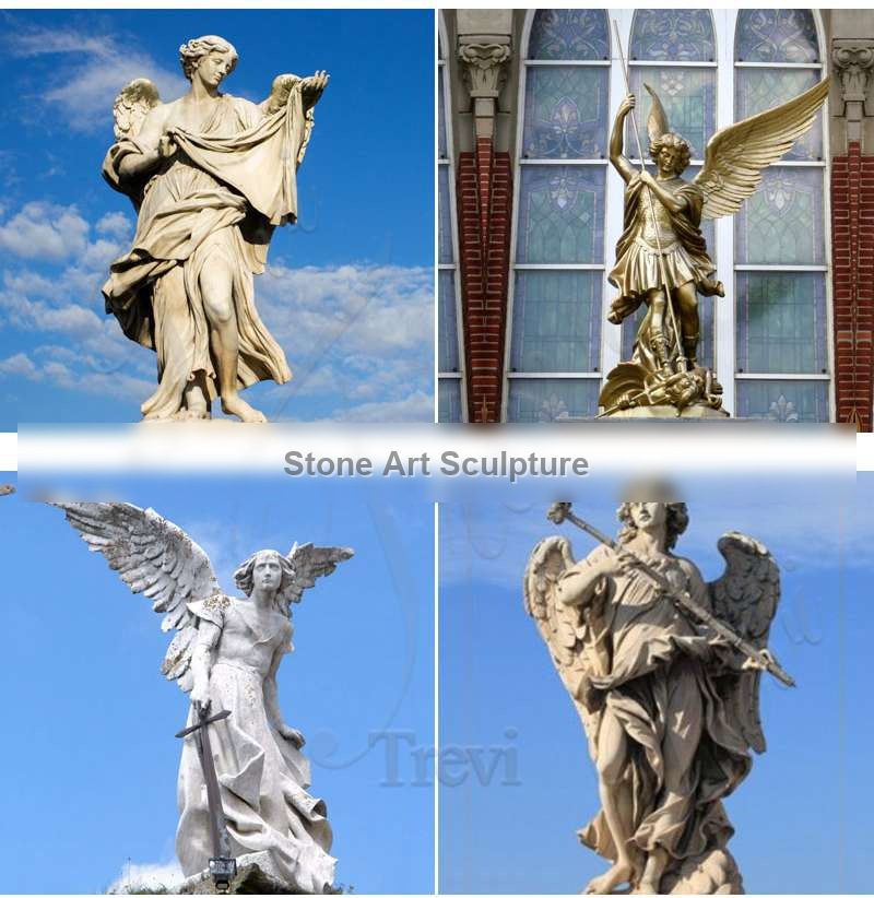 Outdoor Life Size Marble Angel Statue for Garden Ornaments MOKK-262 detail image