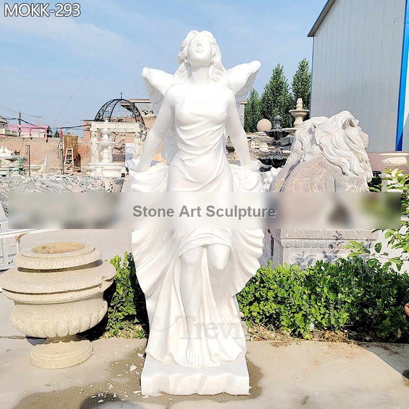 Life Size Marble Angel Statue Square Decoration for Sale MOKK-293 detail image