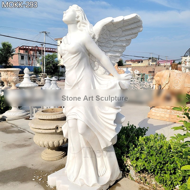 Life Size Marble Angel Statue Square Decoration for Sale MOKK-293 detail image