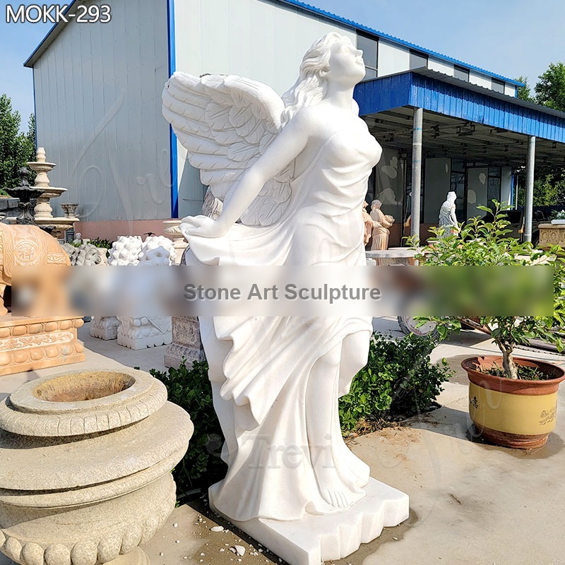 Life Size Marble Angel Statue Square Decoration for Sale MOKK-293 detail image