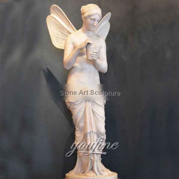 Famous White Marble Psyche Holding the Flask Angel Statue by Bertel Thorvaldsen MOKK-320