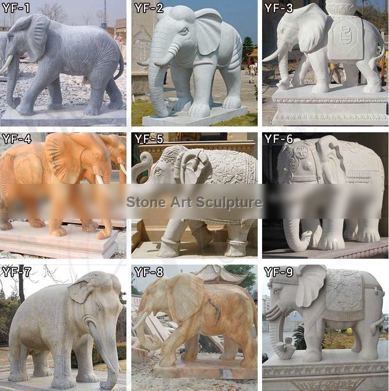 Garden Decoration Life Size Marble Animal Elephant Statue Supplier MOKK-324 detail image