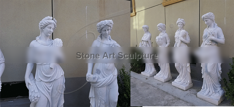 Seasons Goddess Outdoor Marble Garden Statue for Sale MOKK-331 detail image