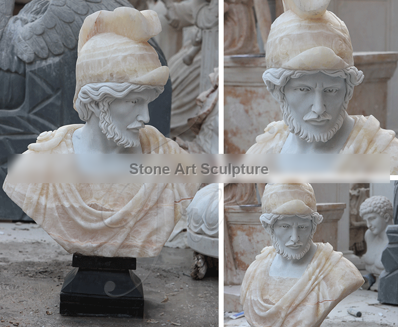 Classical Life Size Roman Marble Bust Statue of a Man for Sale MOKK-335 detail image