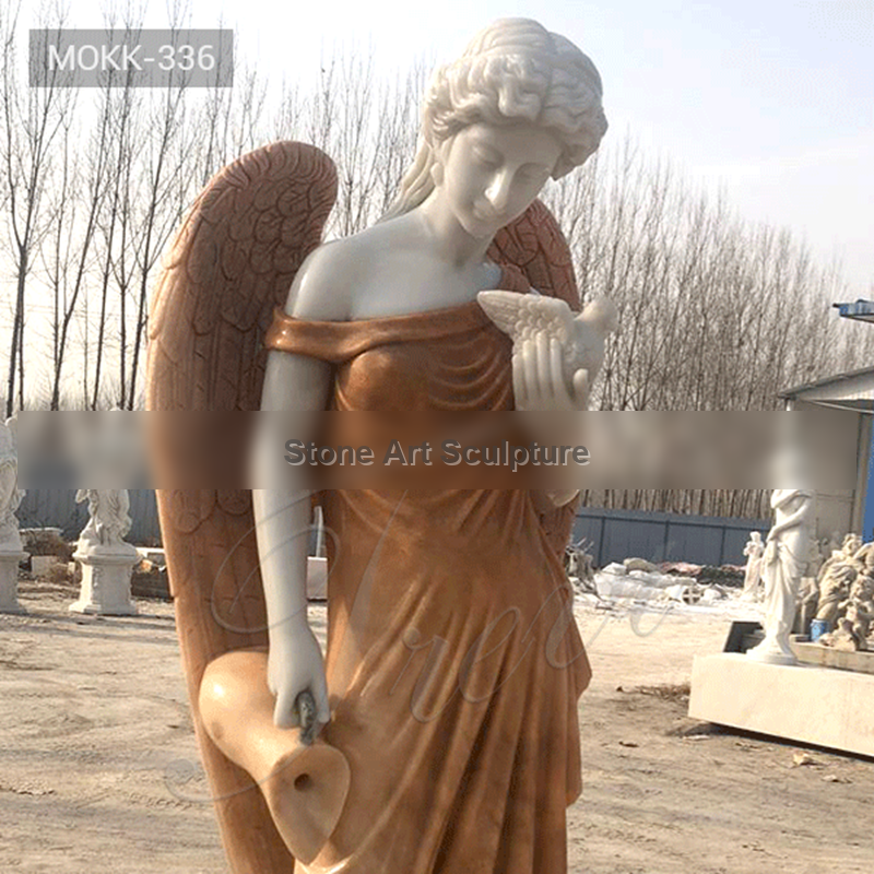 Custom Made Outdoor Marble Fountain with Angle Statue Supplier MOKK-336 detail image