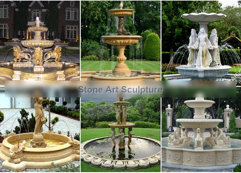 Custom Made Outdoor Marble Fountain with Angle Statue Supplier MOKK-336 detail image