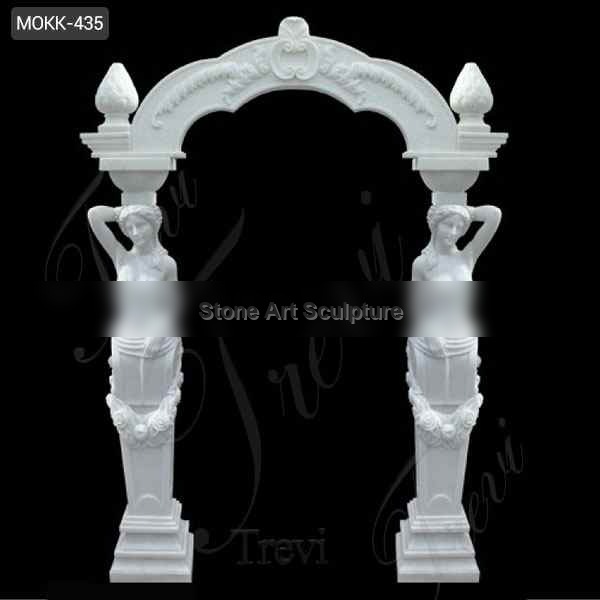 Hand Carved Arched White Marble Door Frame for Home Decoration Supplier MOKK-435
