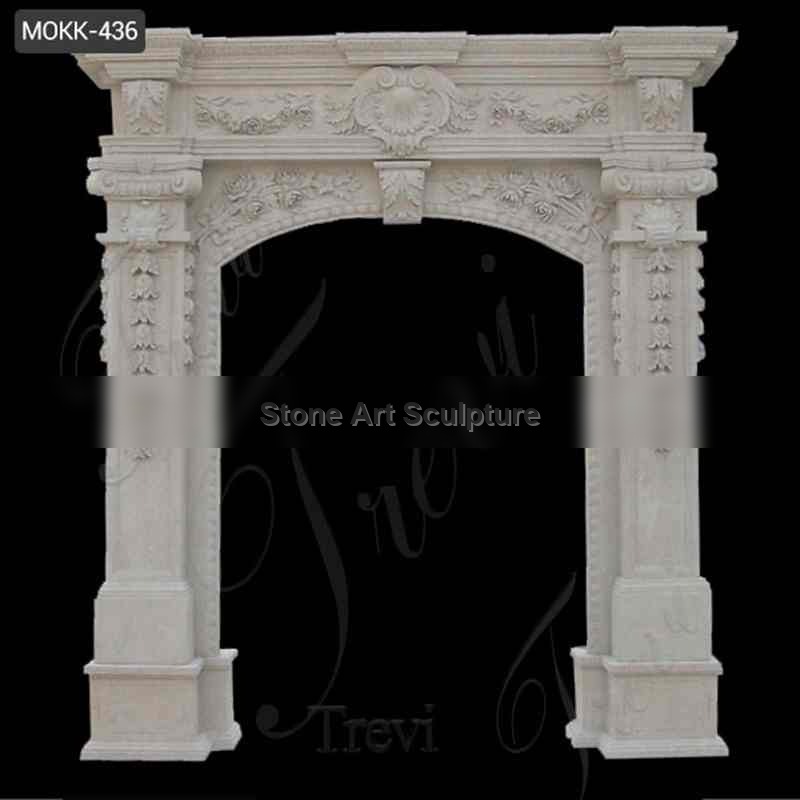 High Quality Beautiful White Marble Door Frame Design Supplier MOKK-436 detail image