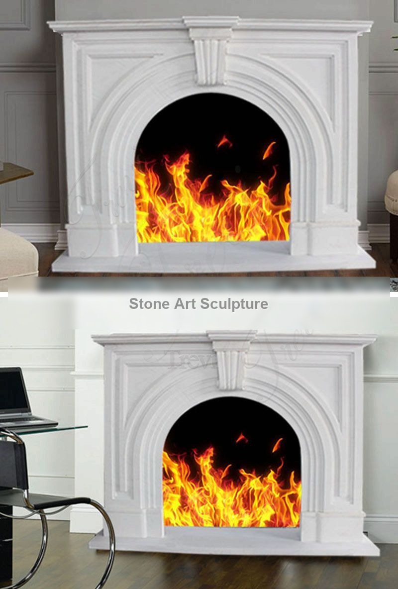 High Quality Home Decorative Modern Marble Fireplace Surround for Sale MOKK-441 detail image