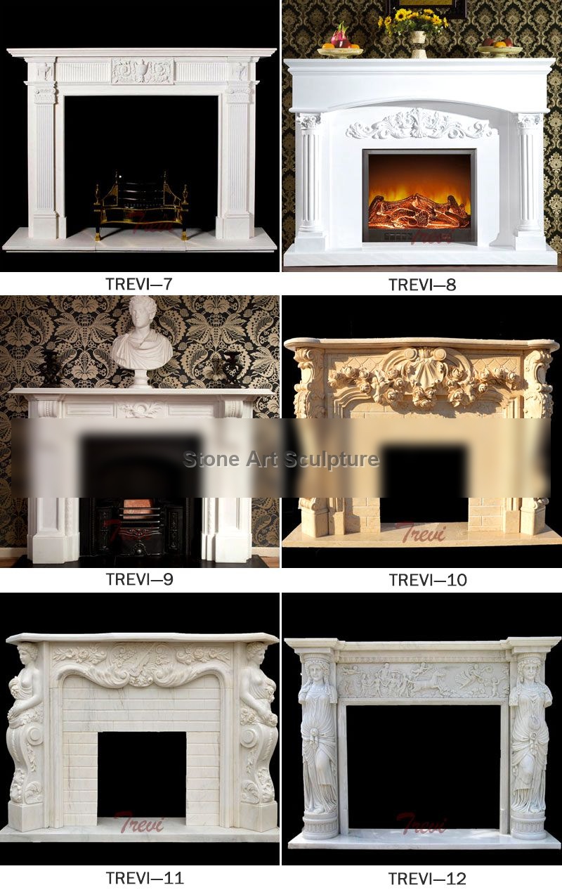 High Quality Home Decorative Modern Marble Fireplace Surround for Sale MOKK-441 detail image