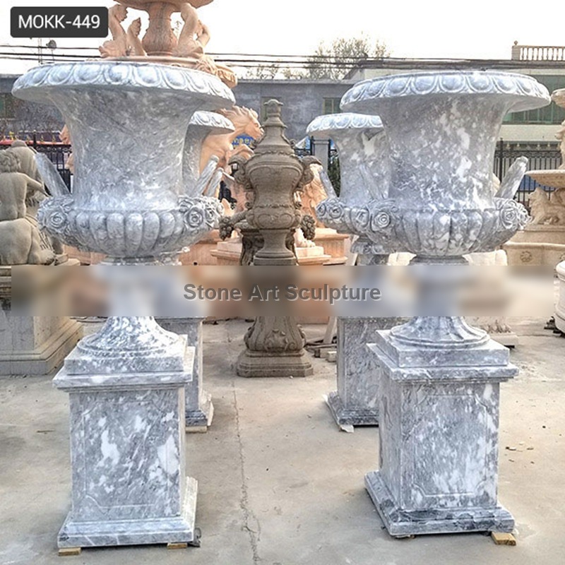 Life Size Hand Carved Marble Planter Pots Outdoor Yard or Garden Decoration MOKK-449 detail image