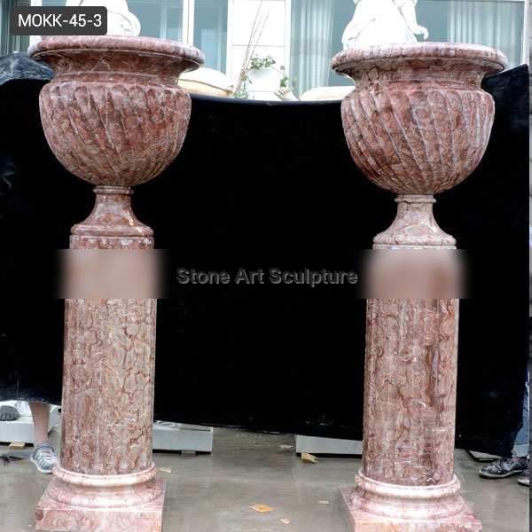 Life Size Red Marble Contemporary Plant Pots Indoor Decoration mokk-45-2