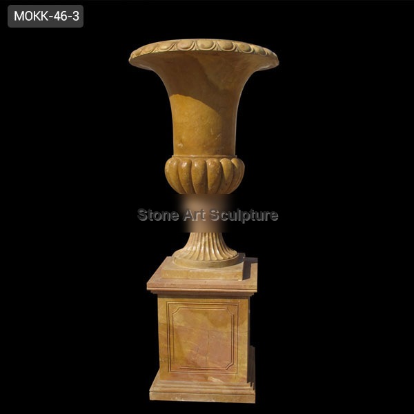 Life Size Natural Marble Flower Pot with Base from China Factory MOKK-46-3