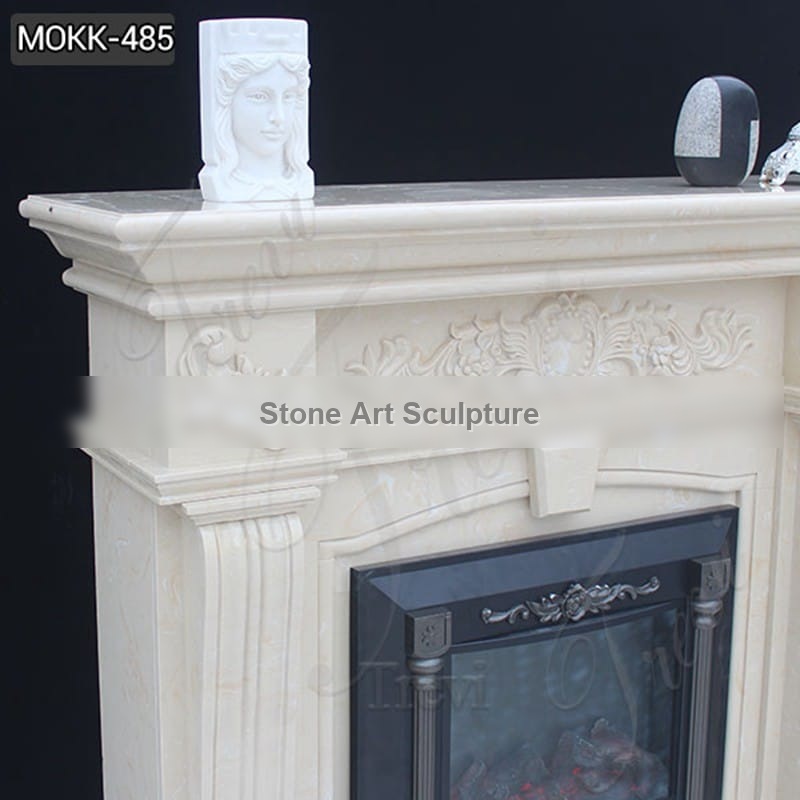 Exquisite White Marble Tile Fireplace Surround Supplier MOKK-485 detail image
