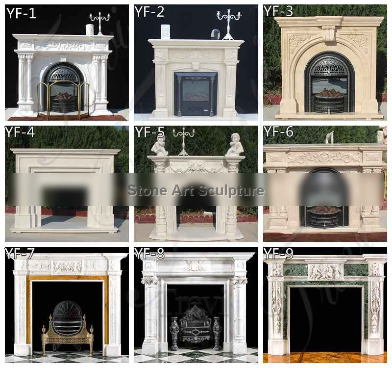 Exquisite White Marble Tile Fireplace Surround Supplier MOKK-485 detail image