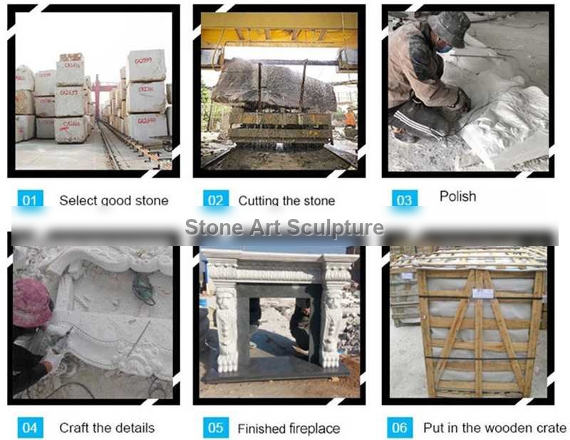 Contemporary Simple White Marble Fireplace Mantel Design for Sale MOKK-487 detail image