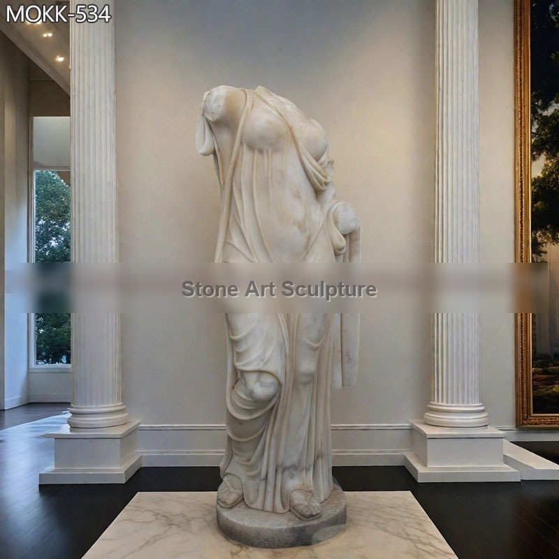 Ancient Marble Draped Torso Statue for Sale