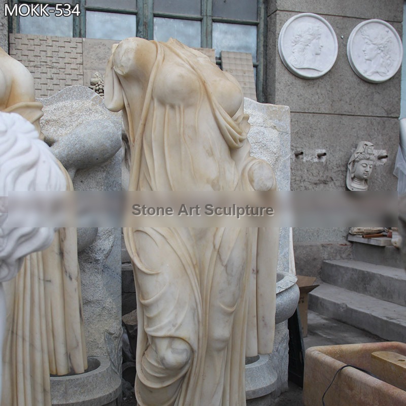 Ancient Marble Draped Torso Statue for Sale detail image