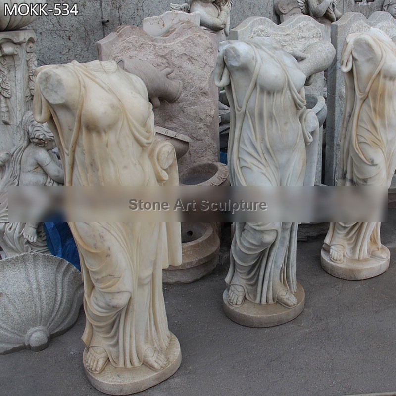 Ancient Marble Draped Torso Statue for Sale detail image
