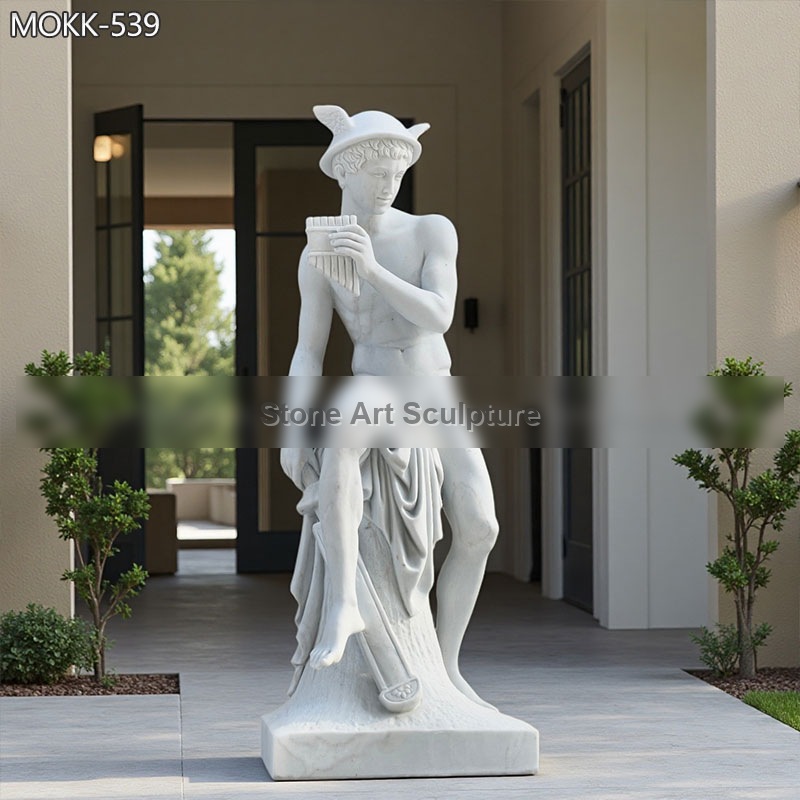 Life Size Sitting Mercury Garden Marble Statue MOKK-539