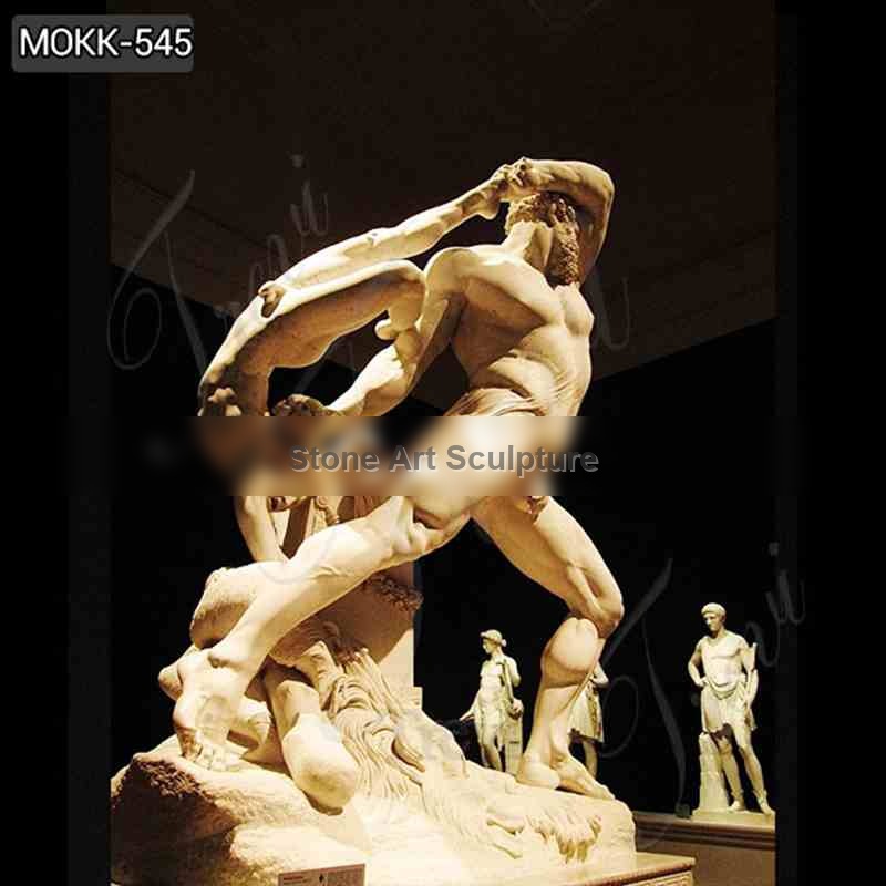 White Marble Hercules and Lichas Statue by Antonio Canova Replica MOKK-545 detail image