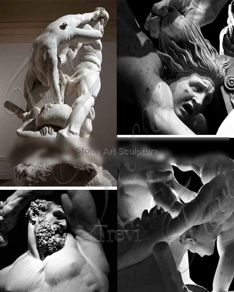 White Marble Hercules and Lichas Statue by Antonio Canova Replica MOKK-545 detail image