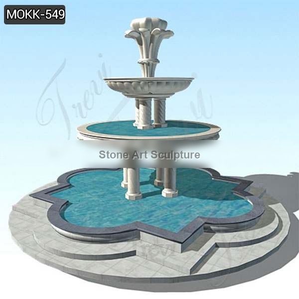 Custom Made Marble Stone Tiered Water Fountain Manufacturer MOKK-549