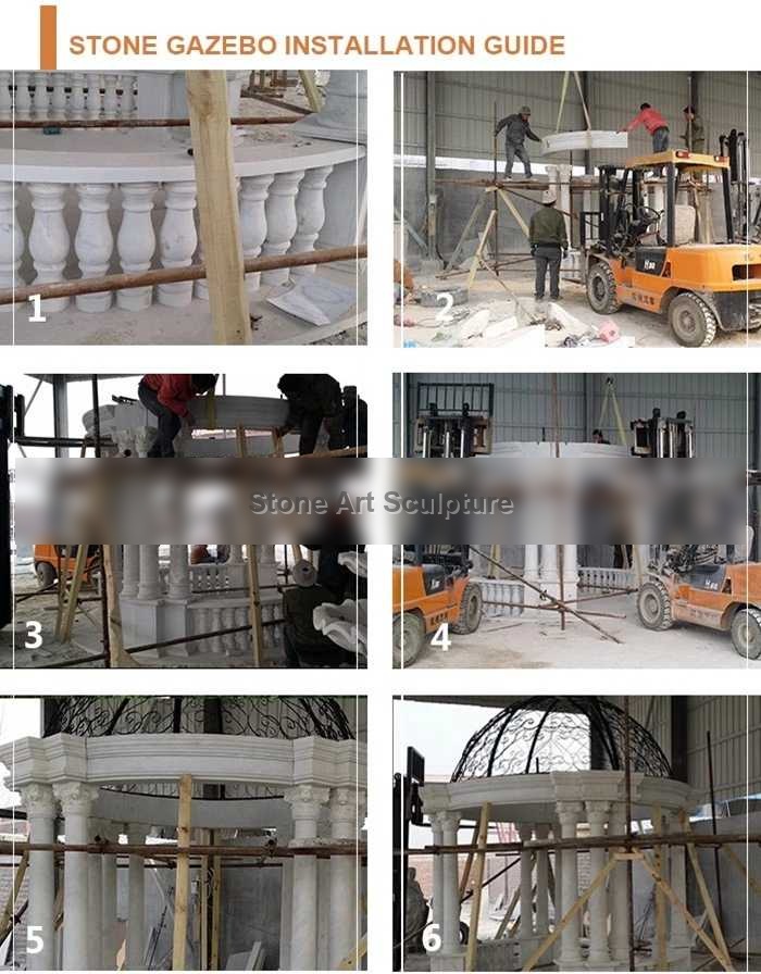 Hand Carved Marble Stone Gazebo with Lady Statue from Factory Supply MOKK-552 detail image